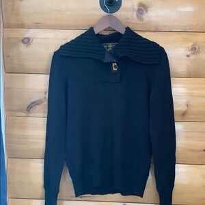 Ralph Lauren Black Cowl Neck Sweater Knit Design